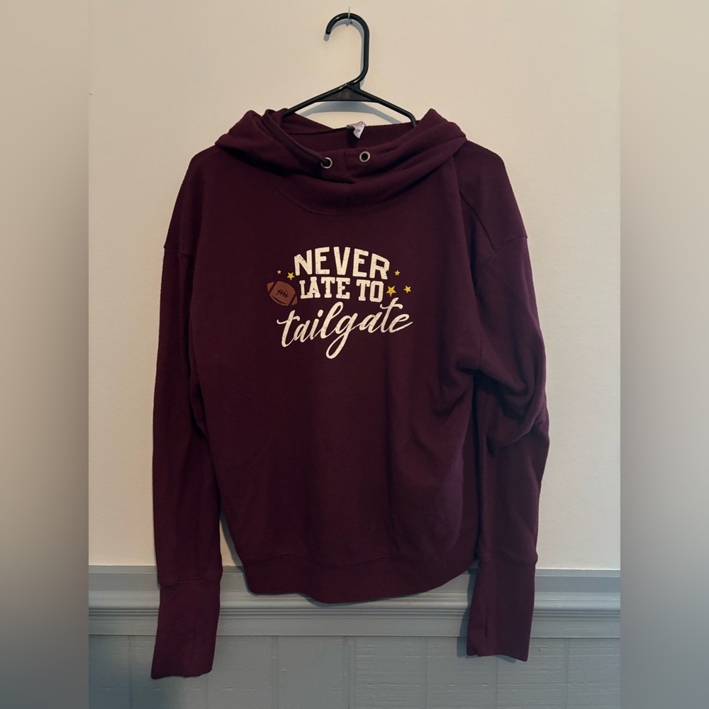 Maroon 'Never Late to Tailgate' Hoodie